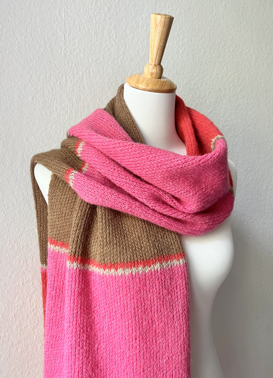 Gestreifter Alpaka Schal Damen mit Blockstreifen – weich, warm & handgefertigt aus Alpaka & Seide
