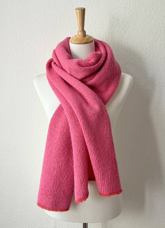Pinker Alpaka Schal Damen - handgefertigte aus Alpaka & Seide - warm & weich