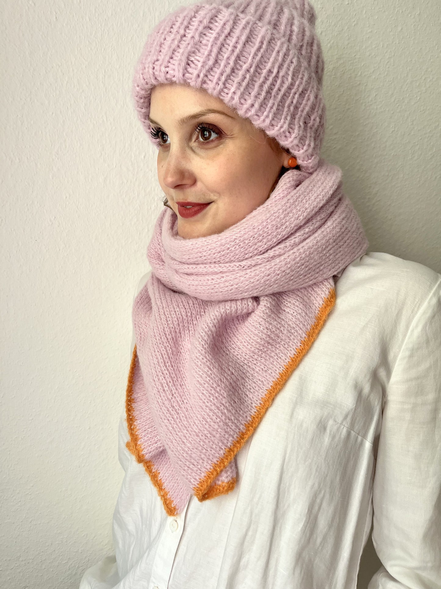 Rosa Alpaka Schal Damen – handgefertigt aus Alpaka & Seide, weich & warm